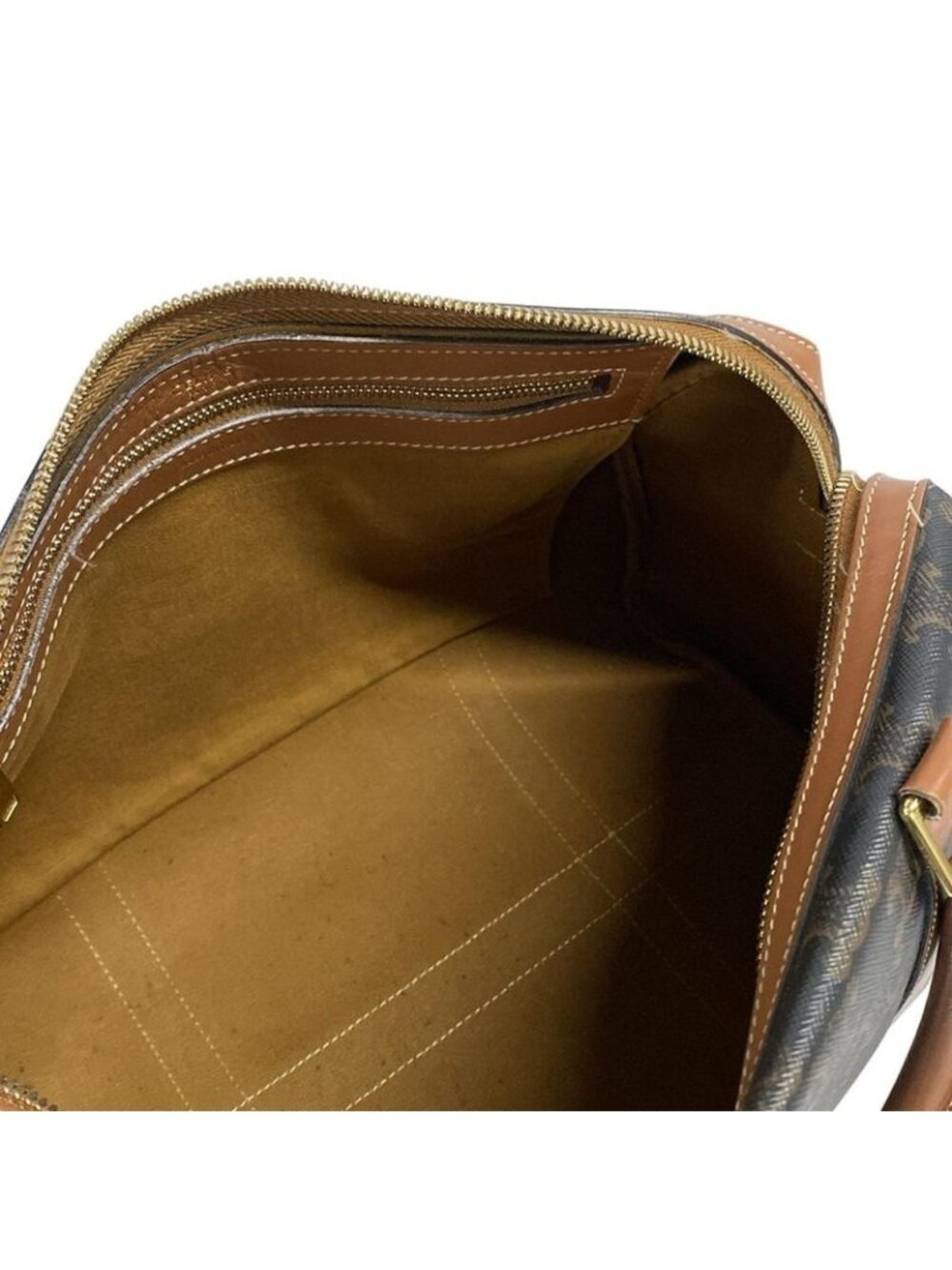 Celine Boston Bag Triomphe Canvas Tan Mini - Picture 7 of 16